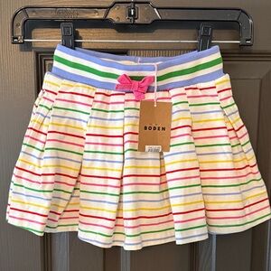 Boden Multicolor Striped Skirt with Pink Accent